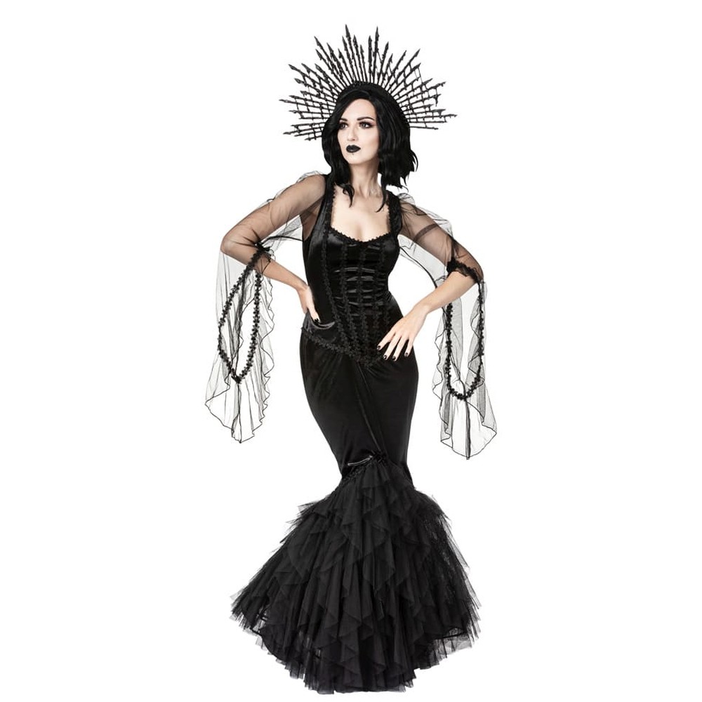 Sinister - 1327 Lange jurk - Zwart